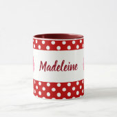 Aangepast roze rozen Floral Art Polka Dot Mok (Midden)