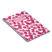 Aangepast Roze Rozenblaadjes Patroon Notitieboek (Rechterzijde)