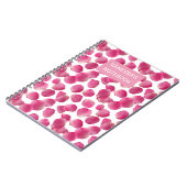 Aangepast Roze Rozenblaadjes Patroon Notitieboek (Linkerzijde)