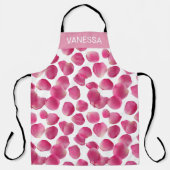 Aangepast Roze Rozenblaadjes Patroon Schort (Voorkant)