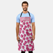 Aangepast Roze Rozenblaadjes Patroon Schort (Gedragen)