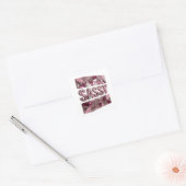Aangepast roze SASSY labelontwerp Vierkante Sticker (Envelop)