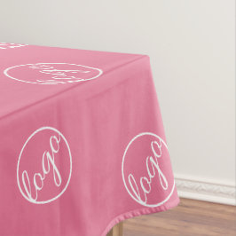 Aangepast roze Show Logo Business Tafelkleed