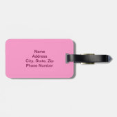 Aangepast roze sierlijk Bagagelabel (Achterkant horizontaal)