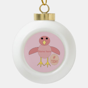 Aangepast roze sierlijk meisje keramische bal ornament