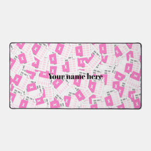 Aangepast roze spreadsheetpatroon bureau mat