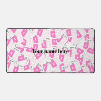 Aangepast roze spreadsheetpatroon bureau mat