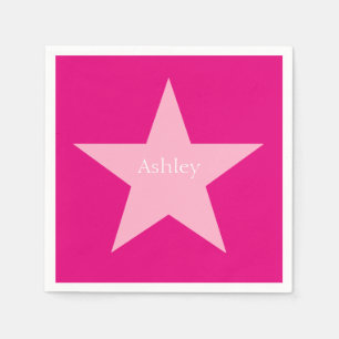 Aangepast roze Star-afdrukpapier servet