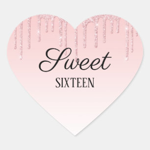 Aangepast roze strooisel hart sticker