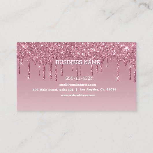 Aangepast roze strooisel visitekaartje (Achterkant)