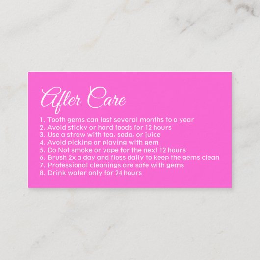 Aangepast roze tandwiel na zorg visitekaartje (Achterkant)