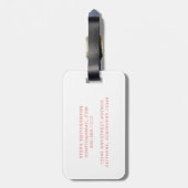 Aangepast roze tennismonogram bagagelabel (Achterkant verticaal)