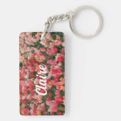 Aangepast roze Tulip Garden Bridesmaid Sleutelhang Sleutelhanger (achterkant)