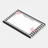 Aangepast roze ventilatoren zwart-wit strippatroon post-it® notes (Schuin)