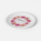 Aangepast roze Vrijgezellenfeest Papieren Bordje (Gekanteld)