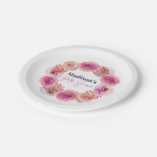 Aangepast roze Vrijgezellenfeest Papieren Bordje (Gekanteld)