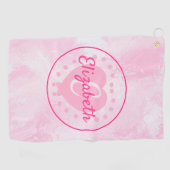 Aangepast roze Waterverf - Monogram voor harternaa Golfhanddoek (Horizontaal)