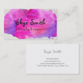 Aangepast roze Waterverf Visitekaartje (Voorkant / Achterkant)