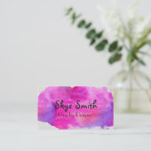 Aangepast roze Waterverf Visitekaartje (Staand voorkant)