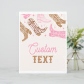 Aangepast Roze Western Partijteken (Staand voorkant)