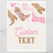 Aangepast Roze Western Partijteken (Voorkant)