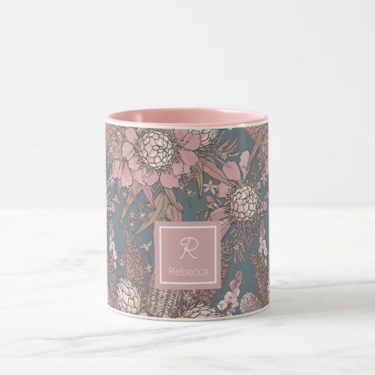Aangepast Roze Wilde Struik Bloem Boeket Mok (Midden)