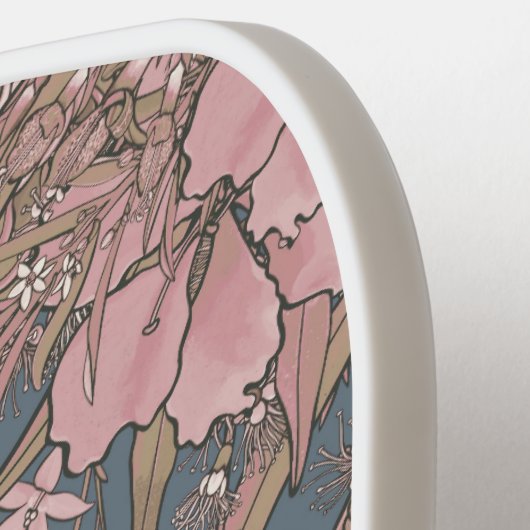 Aangepast Roze Wilde Struik Bloem Boeket Pickleball Paddle (Links Detail)