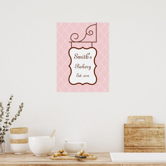 Aangepast roze winkelbord afdrukken poster (Keuken)