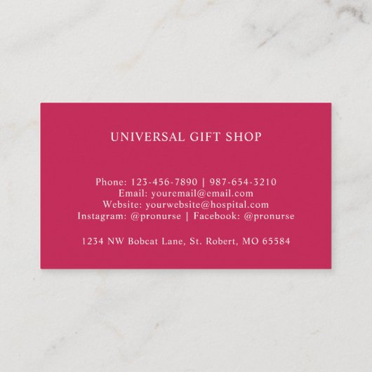 Aangepast Roze Wit Rood Sinaasappel Wave Monogram Visitekaartje (Achterkant)