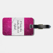 Aangepast roze witte glitter afdrukken bagagelabel (Achterkant horizontaal)
