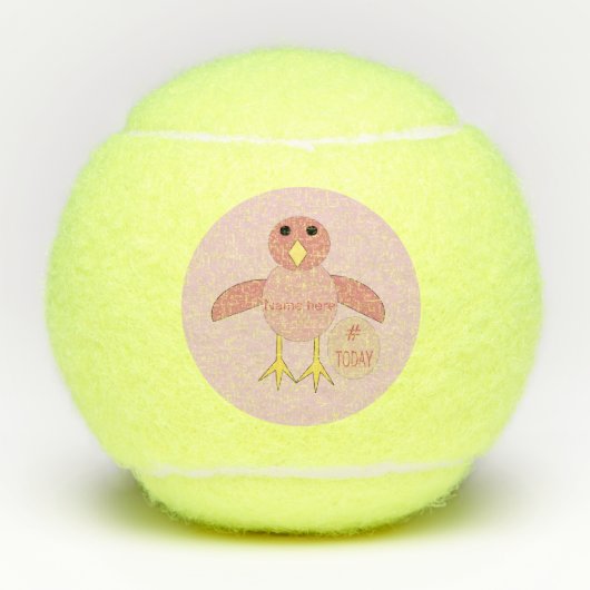 Aangepast roze zondagskaartje tennisballen (Voorkant)