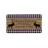 Aangepast Roze Zwart Country Check Plakken Patroon Etiket (Voorkant)