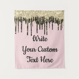 Aangepast roze zwart Jubileum Fotoweergave achterg Wandkleed