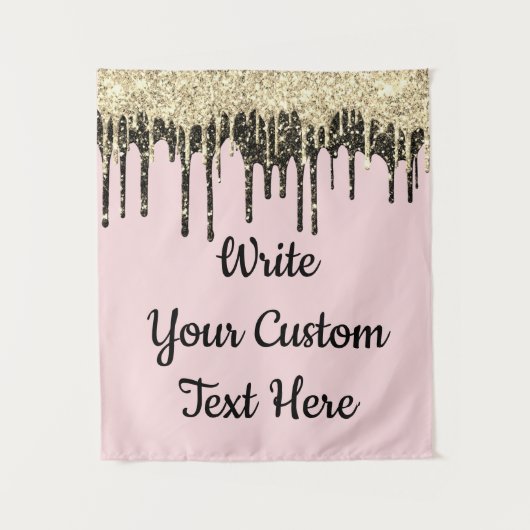 Aangepast roze zwart Jubileum Fotoweergave achterg Wandkleed (Voorkant)