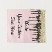 Aangepast roze zwart Jubileum Fotoweergave achterg Wandkleed (Voorkant (horizontaal))