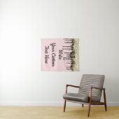 Aangepast roze zwart Jubileum Fotoweergave achterg Wandkleed (In Situ (horizontaal))