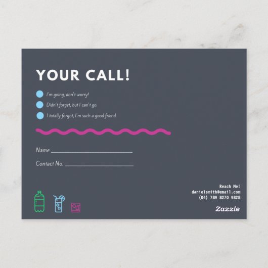 Aangepast - RSVP Briefkaart (Achterkant)