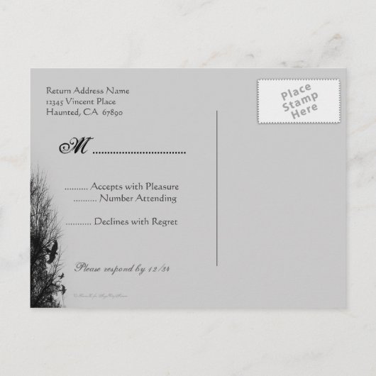 Aangepast RSVP-Briefkaart op basis van hemelsnaam Uitnodiging Briefkaart (Achterkant)