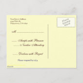 Aangepast RSVP Briefkaart voor botanische roze roz (Achterkant)