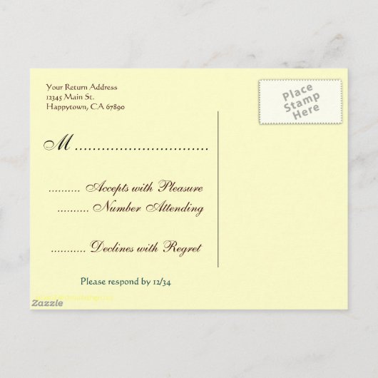 Aangepast RSVP Briefkaart voor botanische roze roz (Achterkant)