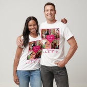 Aangepast Ruby Red 40th Jubileum 4 Foto Collage T-shirt (Unisex)