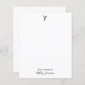 Aangepast, ruby-throated Hummingbird Note Paper (Voorkant / Achterkant)