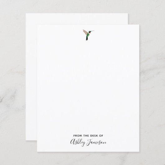 Aangepast, ruby-throated Hummingbird Note Paper (Voorkant / Achterkant)