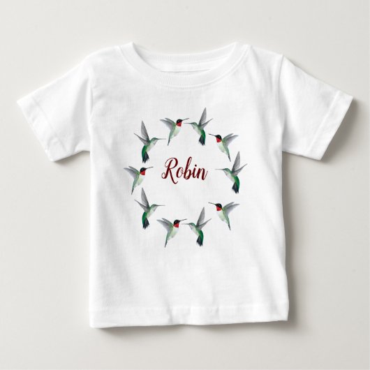Aangepast ruby-thromingvogels Baby T-Shirt (Voorkant)