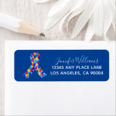 Aangepast ruchtbaarheidslabel voor autisme etiket (Insitu)