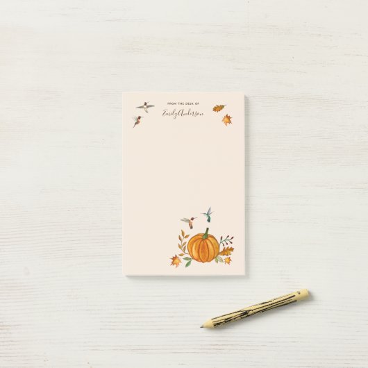 Aangepast, rufous Hummingbird-notebook Post-it® Notes (Op bureau)