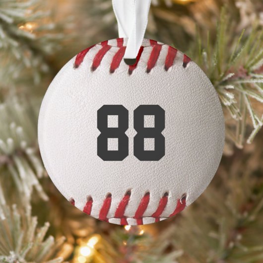 Aangepast Rugnummer Baseball Speler Ontwerp Ornament (Boom)