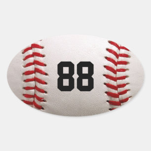 Aangepast Rugnummer Baseball Speler Ontwerp Ovale Sticker