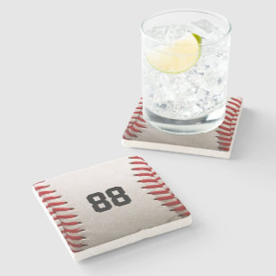 Aangepast Rugnummer Baseball Speler Ontwerp Stenen Onderzetter