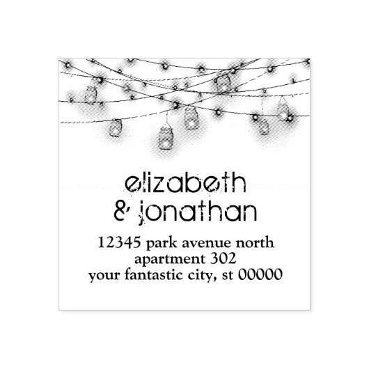 Aangepast Rustic Mason Jars Wedding Return-adres Rubberstempel (Afrduk)